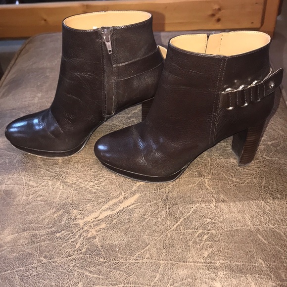 Worn once! Nine West Brown Platform Booties, 8M - Picture 2 of 8